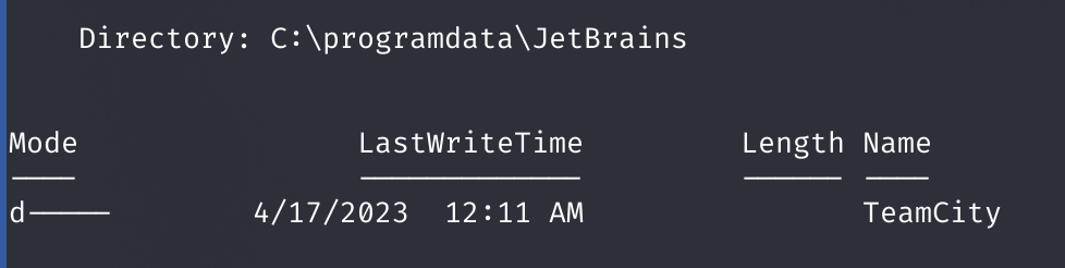 Содержимое каталога C:\programdata\JetBrains