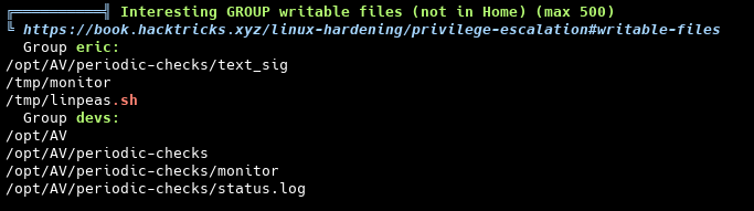 Файлы, доступные для записи группе devs