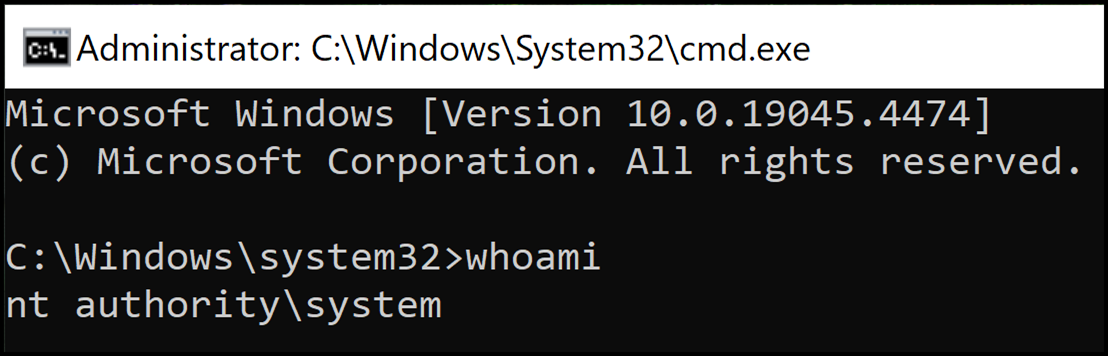 Execution as SYSTEM