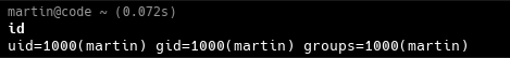 Сессия пользователя martin