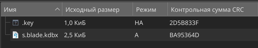 Содержимое архива 7-Zip
