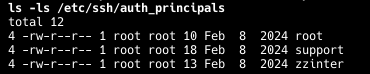 Содержимое каталога auth_principals