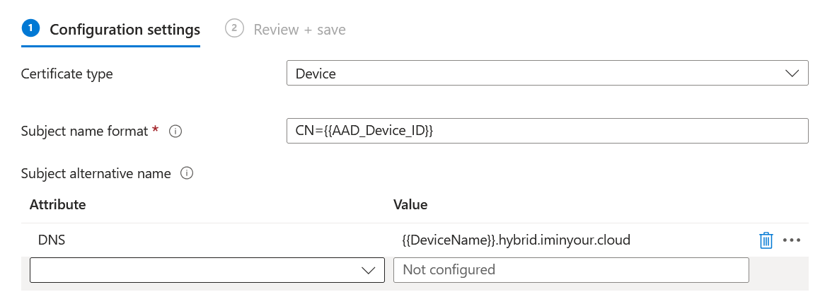 Vulnerable SCEP template
