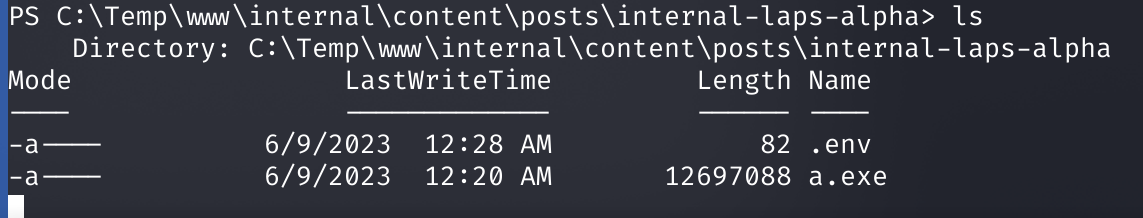 Содержимое каталога internal-laps-alpha