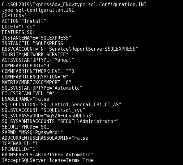 Содержимое файла sql-Configuration.INI