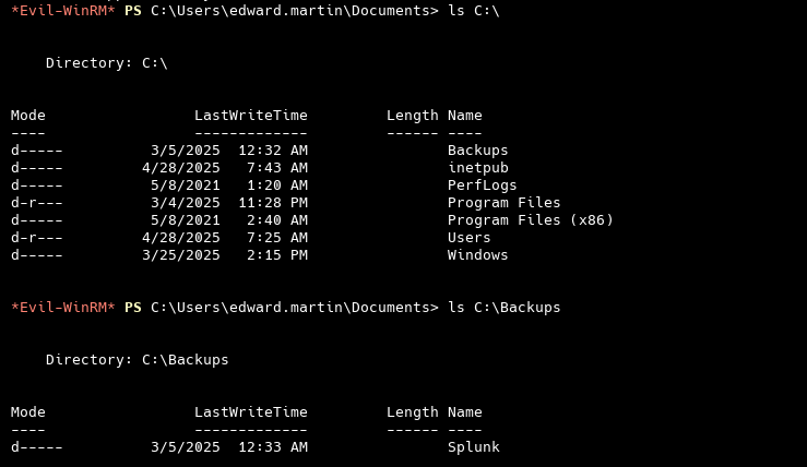 Содержимое каталога Backups