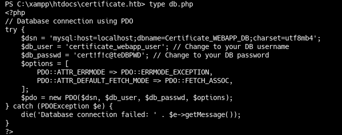 Содержимое файла db.php Содержимое файла db.php