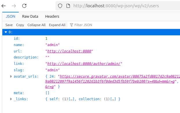 Данные пользователей в JSON Данные пользователей в JSON